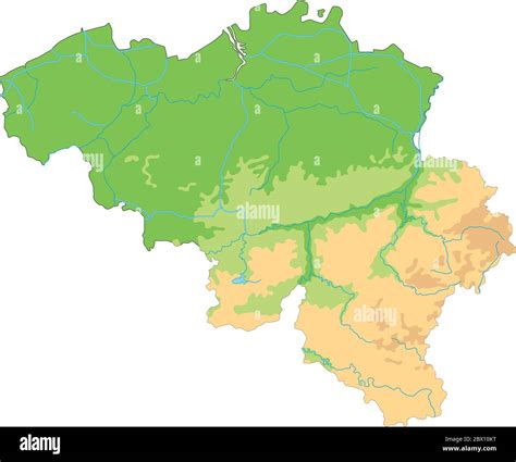 High detailed Belgium physical map Stock Vector Image & Art - Alamy
