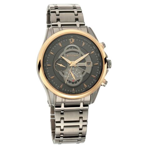 Titan Maritime Anthracite Chronograph Stainless Steel Strap Watch For ...