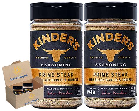 Amazon.com : Kinders seasoning Prime Steak with Black Garlic and ...