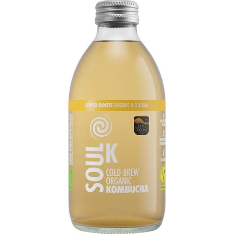 Cold Brew kombucha ecológica Super Roots de jengibre y cúrcuma botella ...