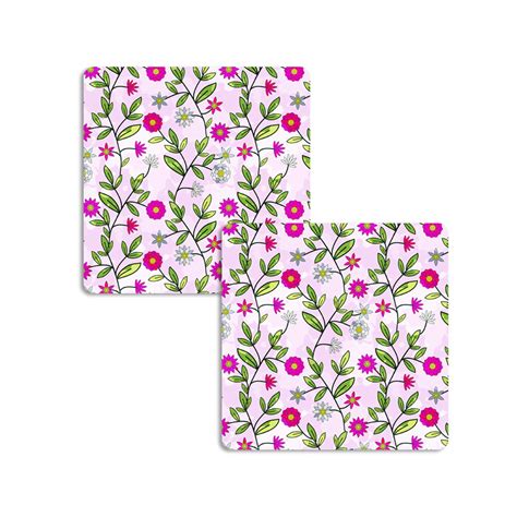 The Warli Modern Wooden Pack of 2 Coasters | Square Shape Coaster ...