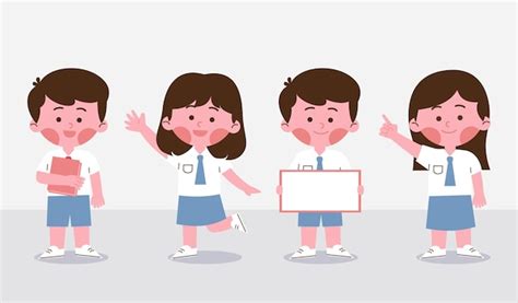 Student wearing uniform character | Premium Vector