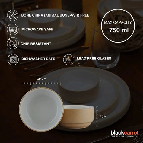Premium Beige and White Ceramic Bowl Set of 2 | BlackCarrot