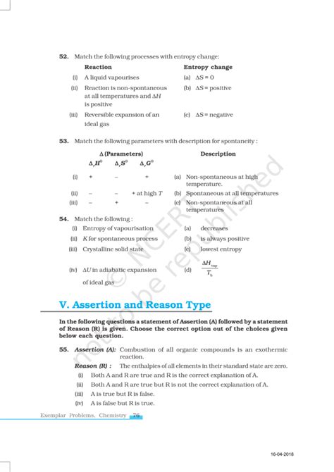 NCERT Exemplar Class 11 Chemistry Chapter 6 - Thermodynamics