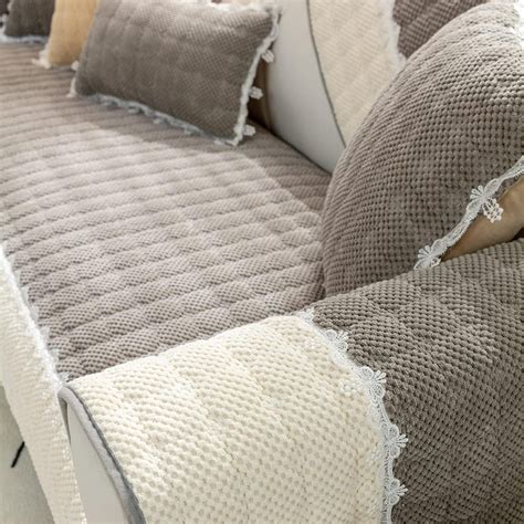 Fabrella Quilted Non-Slip Sofa Cover Mat - Feather Grey