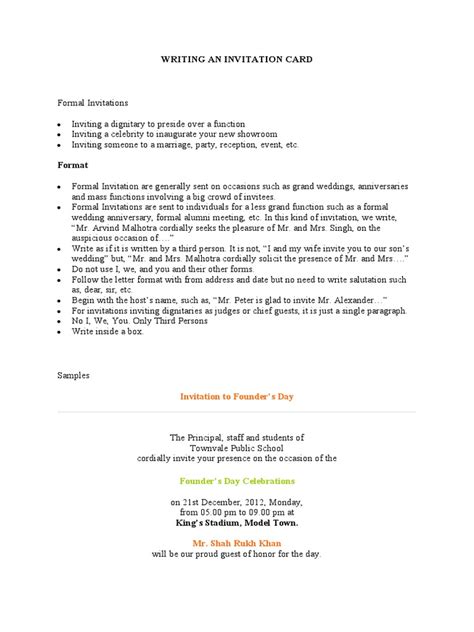 Invitation Writing Format 的图像结果