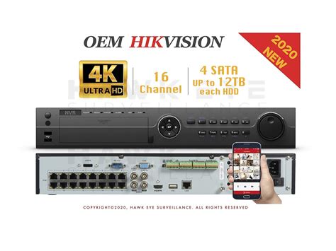 Buy HAWK EYE SURVEILLANCE 4K 16CH IP Network Video Recorder - 16 Built ...