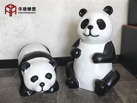 室内玻璃钢雕塑熊猫装饰-动物雕塑-蓉馨生态景观