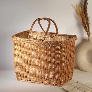 Habere India-All the Cultures Fabricating India Wicker Shopping Basket ...