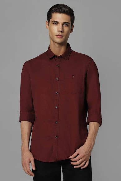 Buy Men Maroon Slim Fit Solid Full Sleeves Casual Shirt Online - 962880 ...