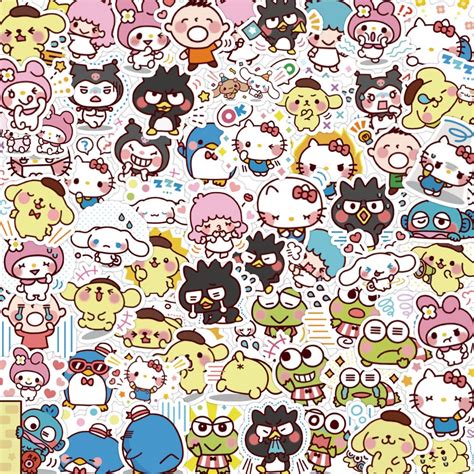 Buy Goodern Compatible for 80PCS Sanrio Stickers Anime Cute Kawaii ...