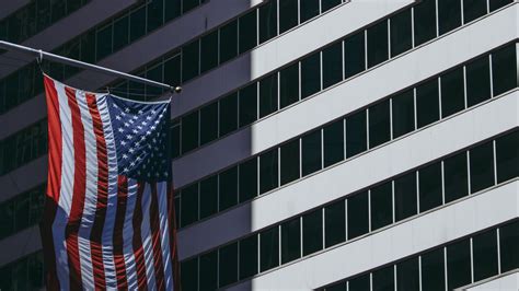 Wallpaper flag, facade, building, usa hd, picture, image