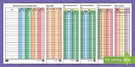 Editable Class Benchmark Tracking Sheets and Assessment Records
