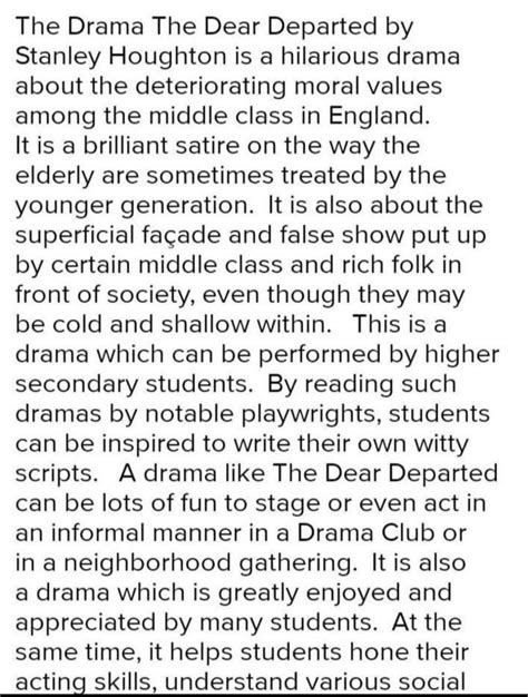 SCRIPT FOR SPEECHased on the lesson ‘The Dear Departed prepare a script ...