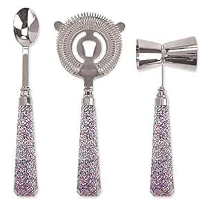 Buy Wild Eye Solid Glitter Handle Bar Jigger Stirrer Strainer Tools Set ...