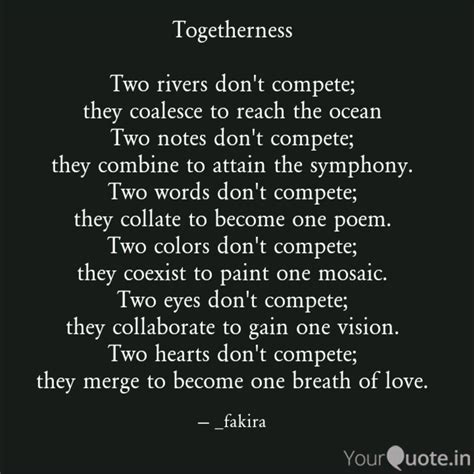 Togetherness Two rivers ... | Quotes & Writings by Sai Manohar | YourQuote