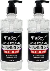 fabzy London Regular Non-Foamy Shaving Gel 500 ml x 2 ( Pack Of 2 ...