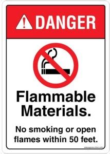 Safety Sign Store Danger: Flammable Materials. Emergency Sign Price in ...