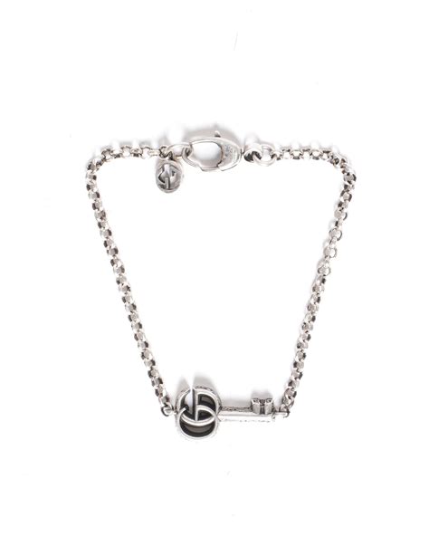 Gucci Double G Key Sterling Silver Bracelet