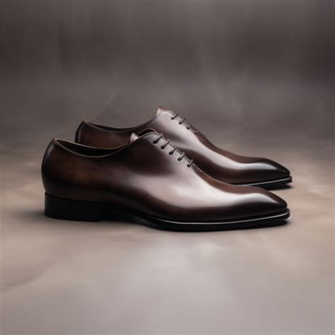 Brown Leather Carmac Whole Cut Oxfords with Poined Toe - Formal Shoes ...