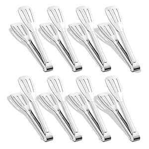 Buy Amafox Kitchen Tongs 7 Inch, 8 Pack Food-Grade Stainless Steel ...
