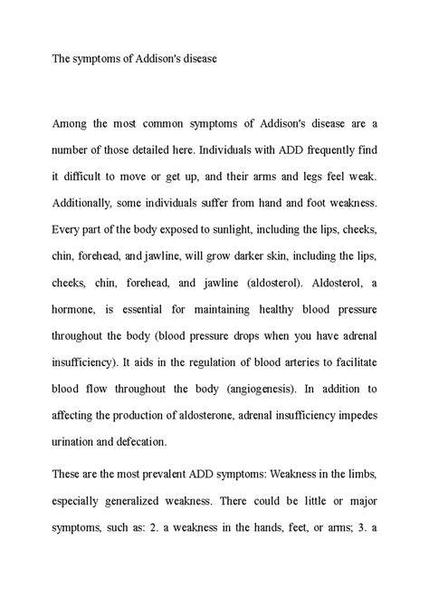 The symptoms of Addison - Individuals with ADD frequently find it ...
