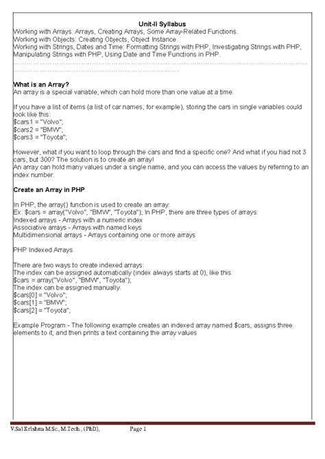 PHP and MySQL II: Working with Arrays, Objects, Strings, and Functions ...