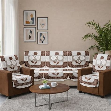 STITCHNEST 10 Piece Cotton Net Sofa Cover | Washable Protective Covers ...