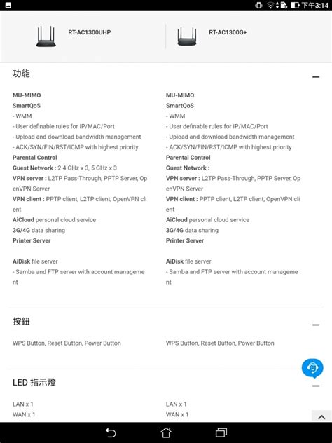 asus rt-ac1300 g+ 和1300uhp差異？ - Mobile01