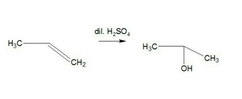 Equation hydration of propene in presence of dilute sulphuric acid ...
