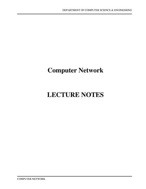 CN Notes - Computer Network LECTURE NOTES CHAPTER 1 Data communications ...
