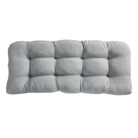 Tahiti Silver Outdoor Wicker Settee Cushion | At Home