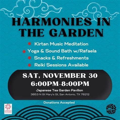 Harmonies in the Garden (Yoga/Reiki/Kirtan/Sound Bath) @ Japanese Tea ...