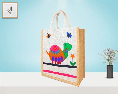 Multi Utility Designer Jute Bag - Cute and Lovely Animated Tortoise ...
