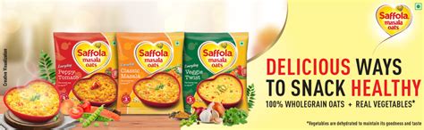 Saffola Masala Oats, Tasty Evening Snack, Peppy Tomato, 500g & Saffola ...