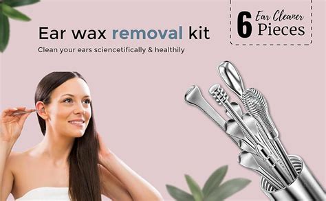 Buy DAIDSUKE Ear Wax Cleaner Kit with a Storage Box - Set of 6 (Silver ...