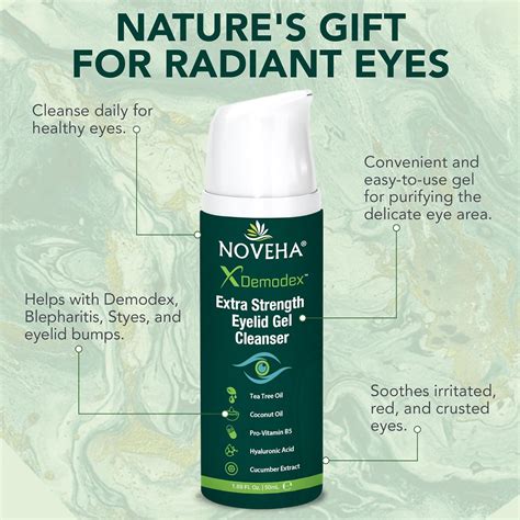 NOVEHA Demodex Extra Strength Eyelid Gel Cleanser - India | Ubuy