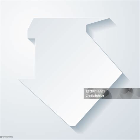 Mineral County Nevada Map With Paper Cut Effect On Blank Background ...