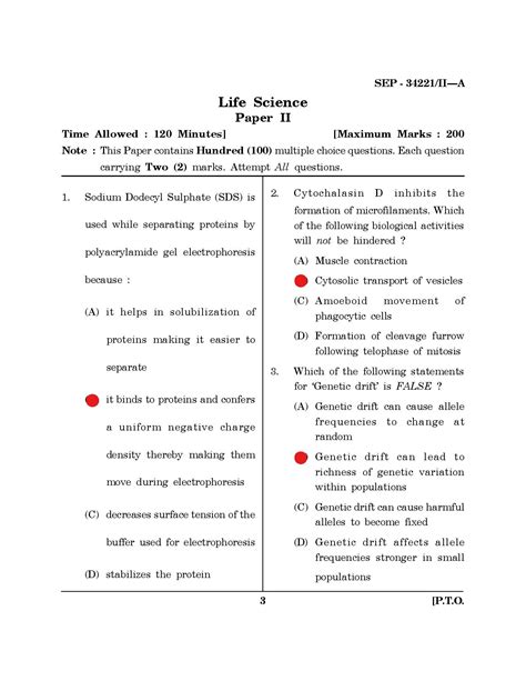 2021 Life Sciences MH-SET paper 2