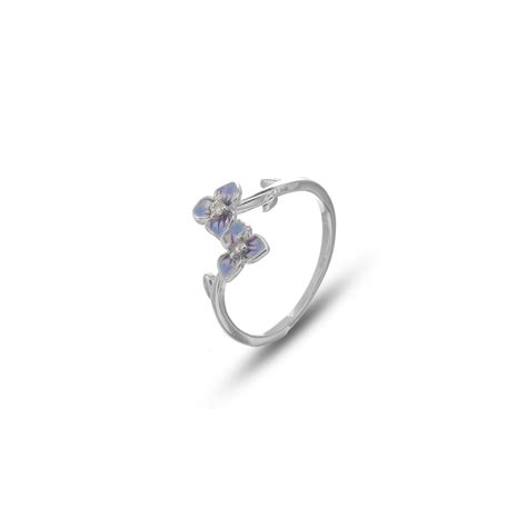 Silver Twin Bloom Ring | 925 Sterling Silver Floral Ring | Tassya ...