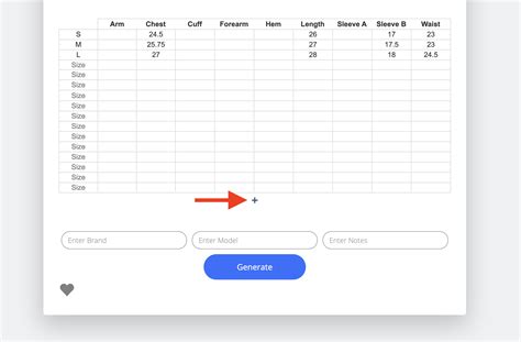 Image result for Free Custom Size Chart Generator