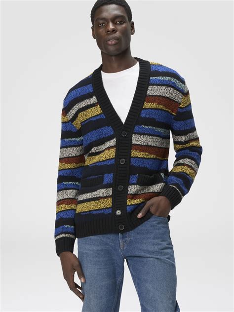 The cardigan in pure wool with inlay Multicoloured | Missoni