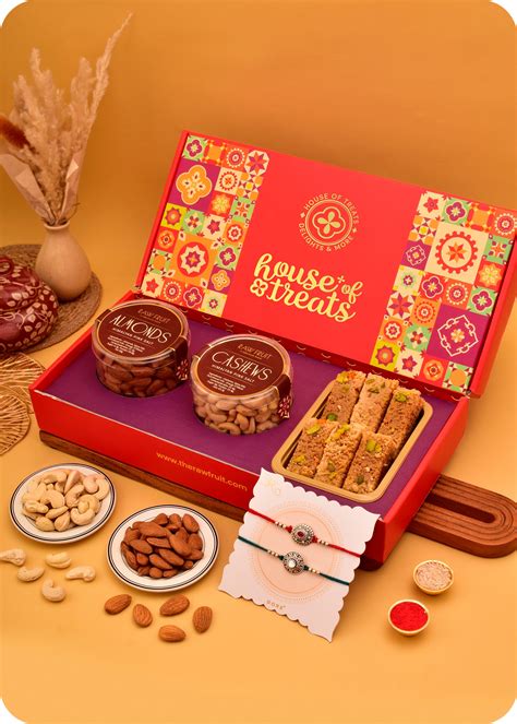 Rakhi Sweets Gift Pack Contains: 125g Roasted Cashew, 125g Roasted ...