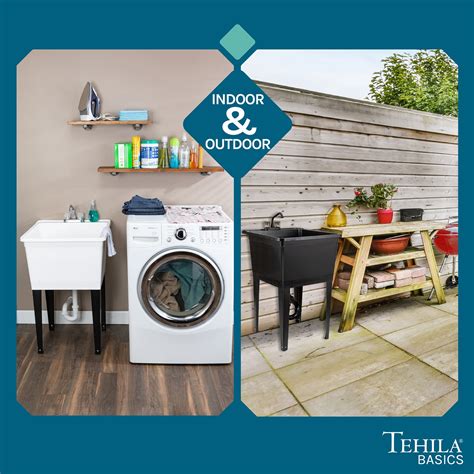 Utility Sink Space Saving With Faucet - Freestanding Laundry Tub For ...