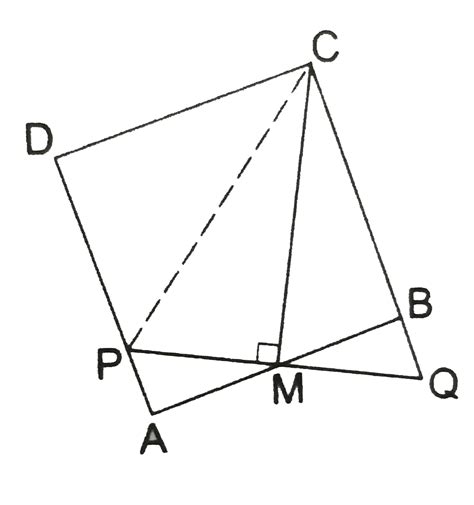 In the given figure, ABCD is a square, M is the midpoint of AB and `PQ ...