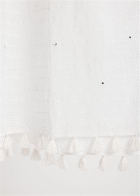 White Cotton Dupatta - Ratan Jaipur