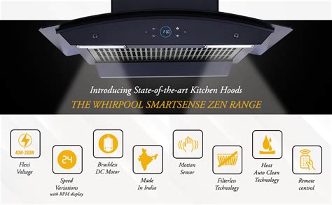 Whirlpool Smart Heat Sensor 60cm Kitchen Chimney with Filterless ...