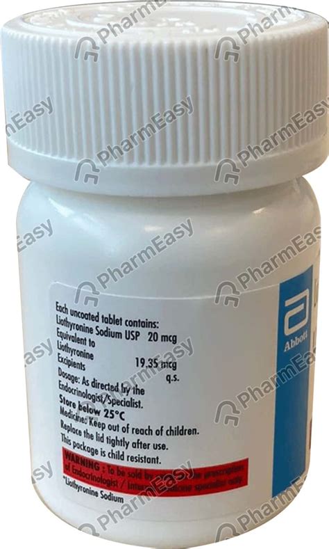 Buy Linorma T3 20 MCG Tablet (100) Online at Flat 15% OFF | PharmEasy