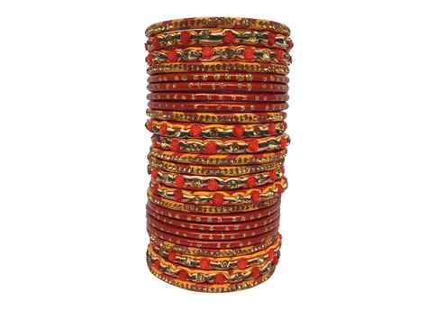 Buy TUKU'S WORLD MUZAFFARPUR FAMOUS LAH/LAC LAHTHI ( BANGLE) SET RED ...