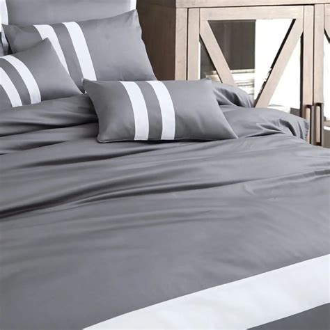 Malako Luxe Solid Duvet Cover Set - Grey 100% Cotton King Size Duvet ...